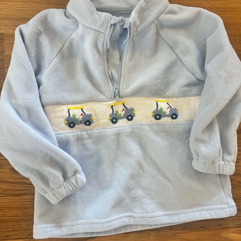 Cecil & Lou Light Blue Golf cart  Fleece Pullover